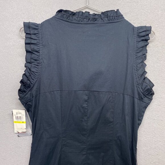 Grass Collection Dress Womens Medium Black Sleeveless Ruffle Pleated - Picture 10 of 10